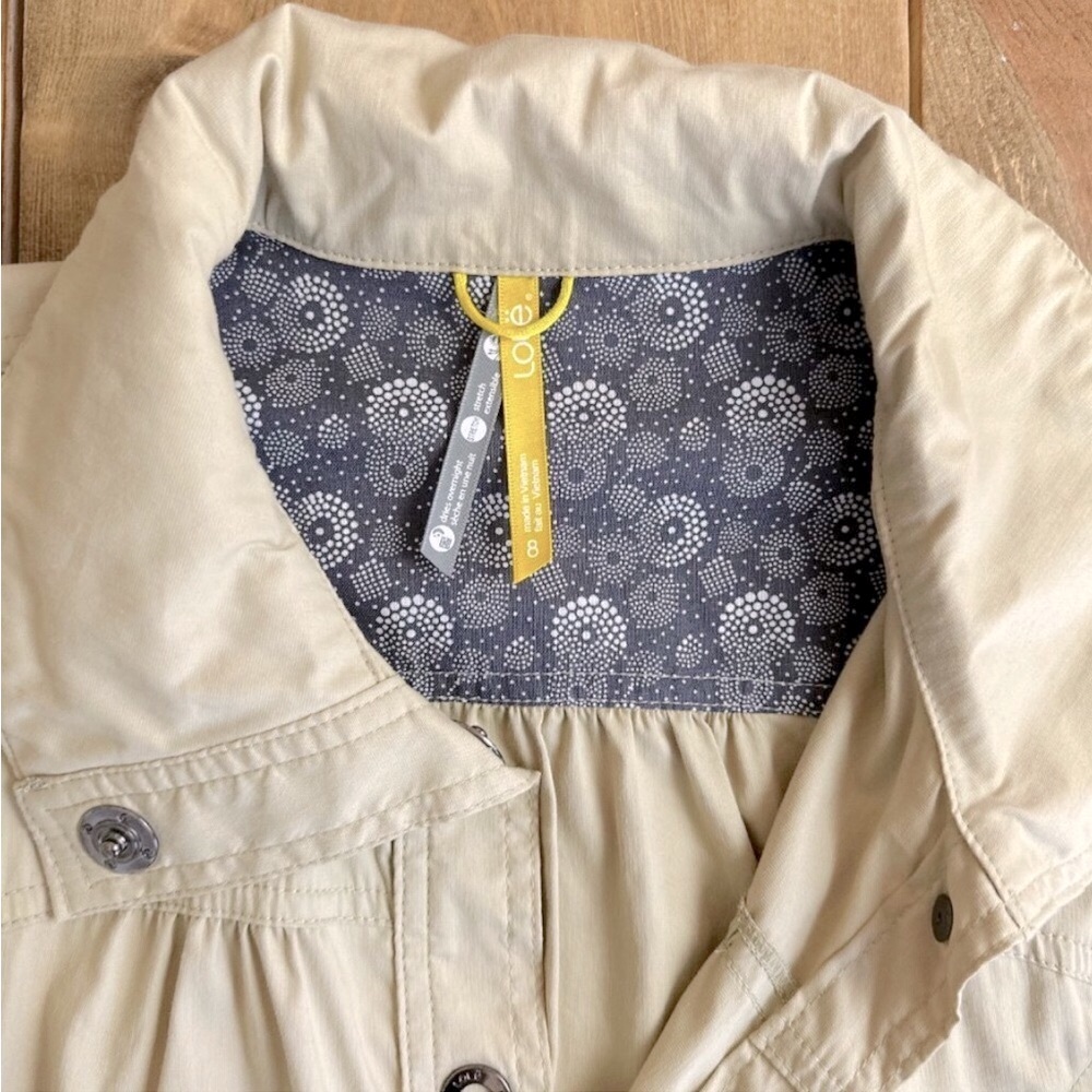 Women’s Lole Khaki Utility Jacket Snap Front - Picture 2 of 9